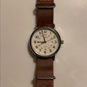 Men’s Brown Leather Timex Watch